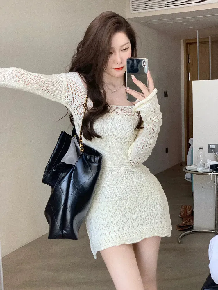 Long Sleeve Lace Mini Dress