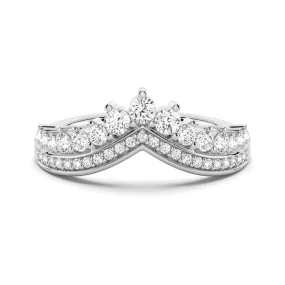 Luxe Crown Curved Moissanite Wedding Band