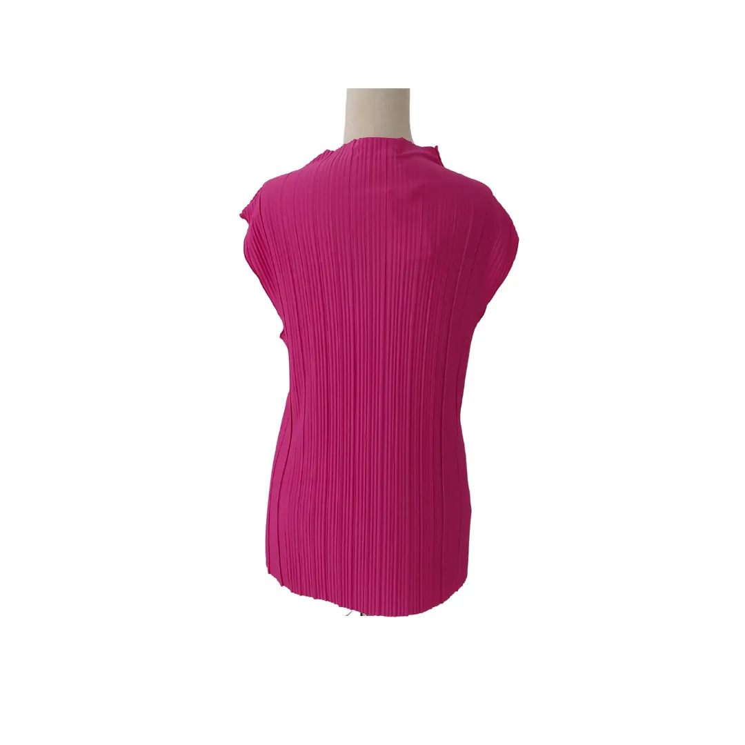 Mango Hot Pink Pleated Top | Brand New |