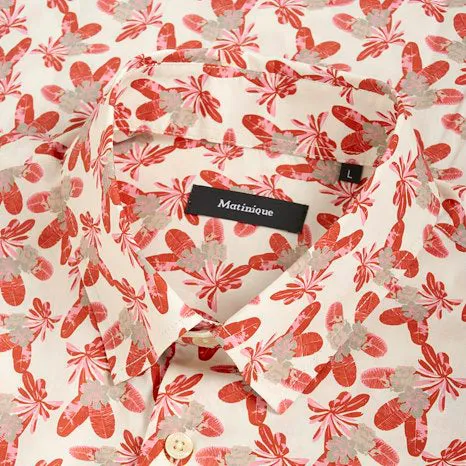 Matinique Floral Print Shirt Coral