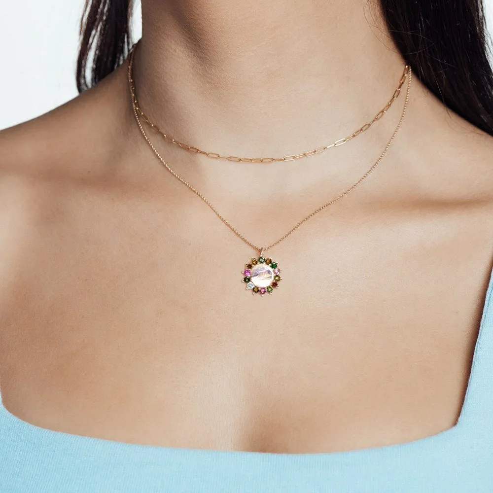 Maya Moonstone Gold 14k Necklace