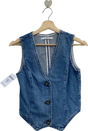 Michelle Keegan Blue Denim Sleeveless Waistcoat UK Size 12