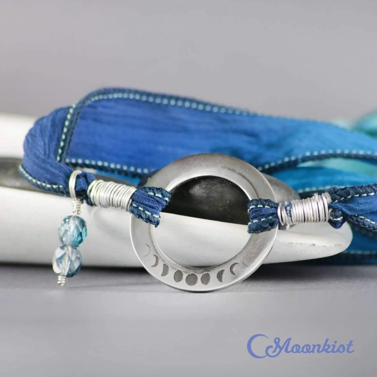 Moon Phase - Celestial Silk Wrap Bracelet for Women | Moonkist Designs