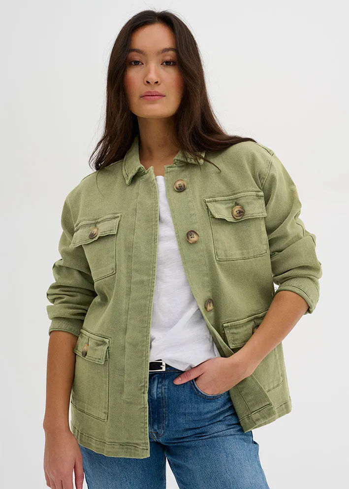 My Essential Wardrobe The Army Jacket - Dusty Olive Wash