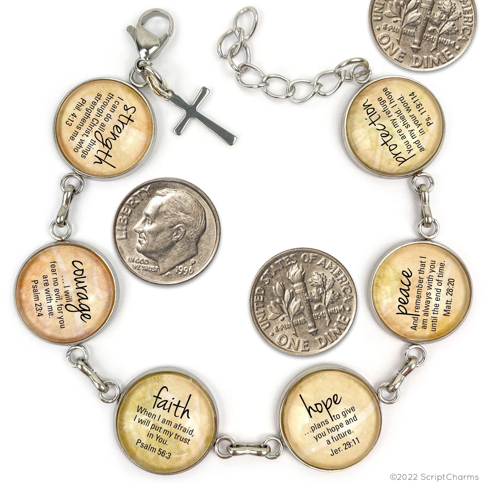 Names of GOD Yahweh Hebrew Charm Bracelet, Choose Your Charms! Glass Stainless Steel