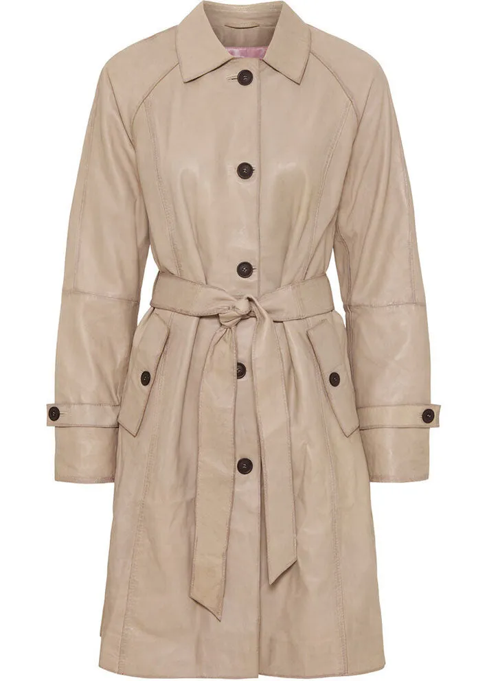 Notyz Leather Trenchcoat 11204 Cream