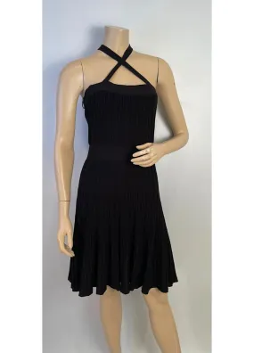 NWT Chanel 09P 2009 Spring Black Pleated Dress FR 40 US 4/6