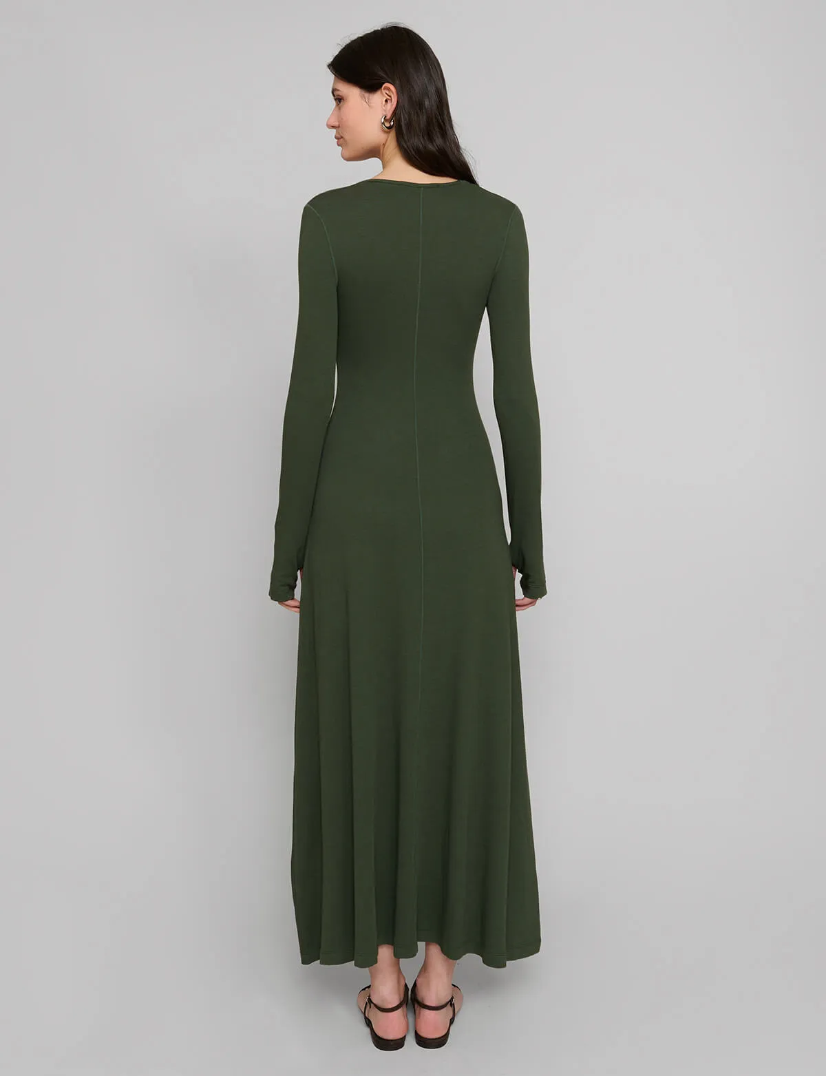 Olive Maxi Jersey Dress