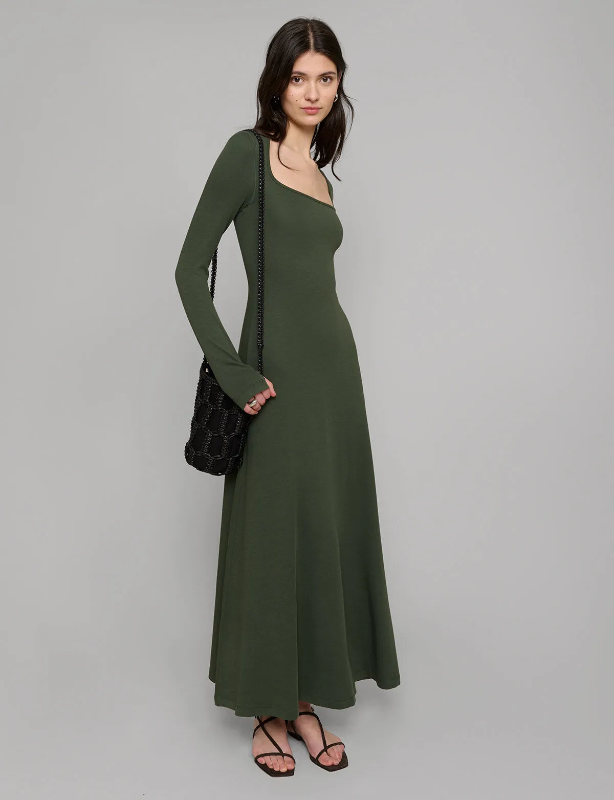 Olive Maxi Jersey Dress