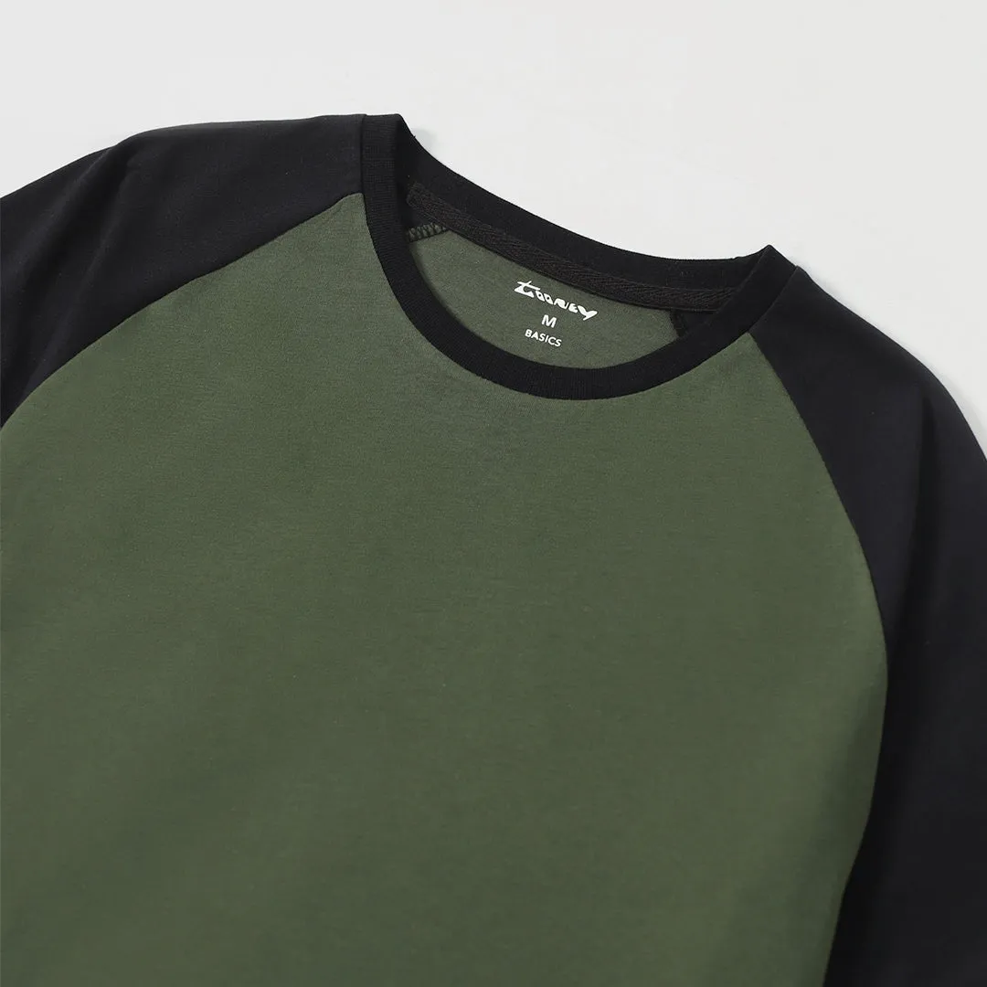 Olive/Black Raglan