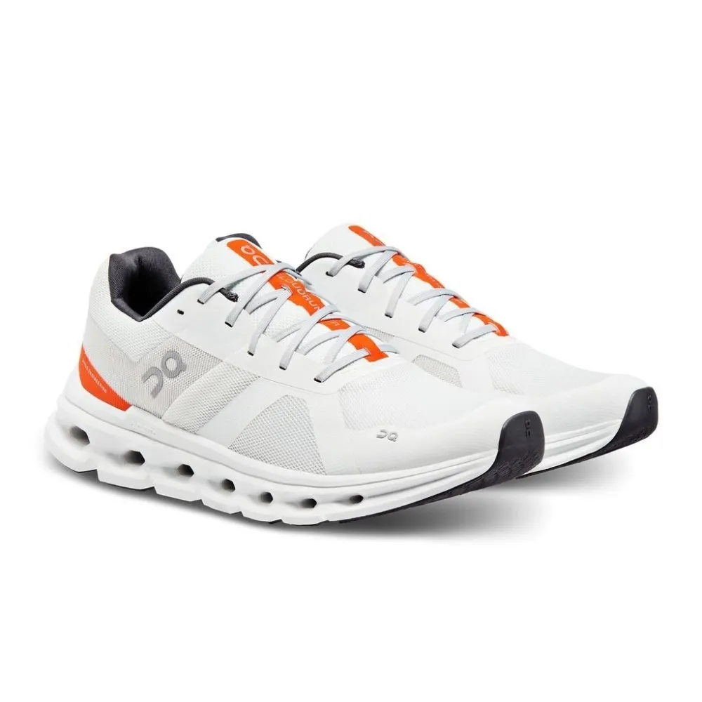 On Men's Cloudrunner - Undyed-White/Flame