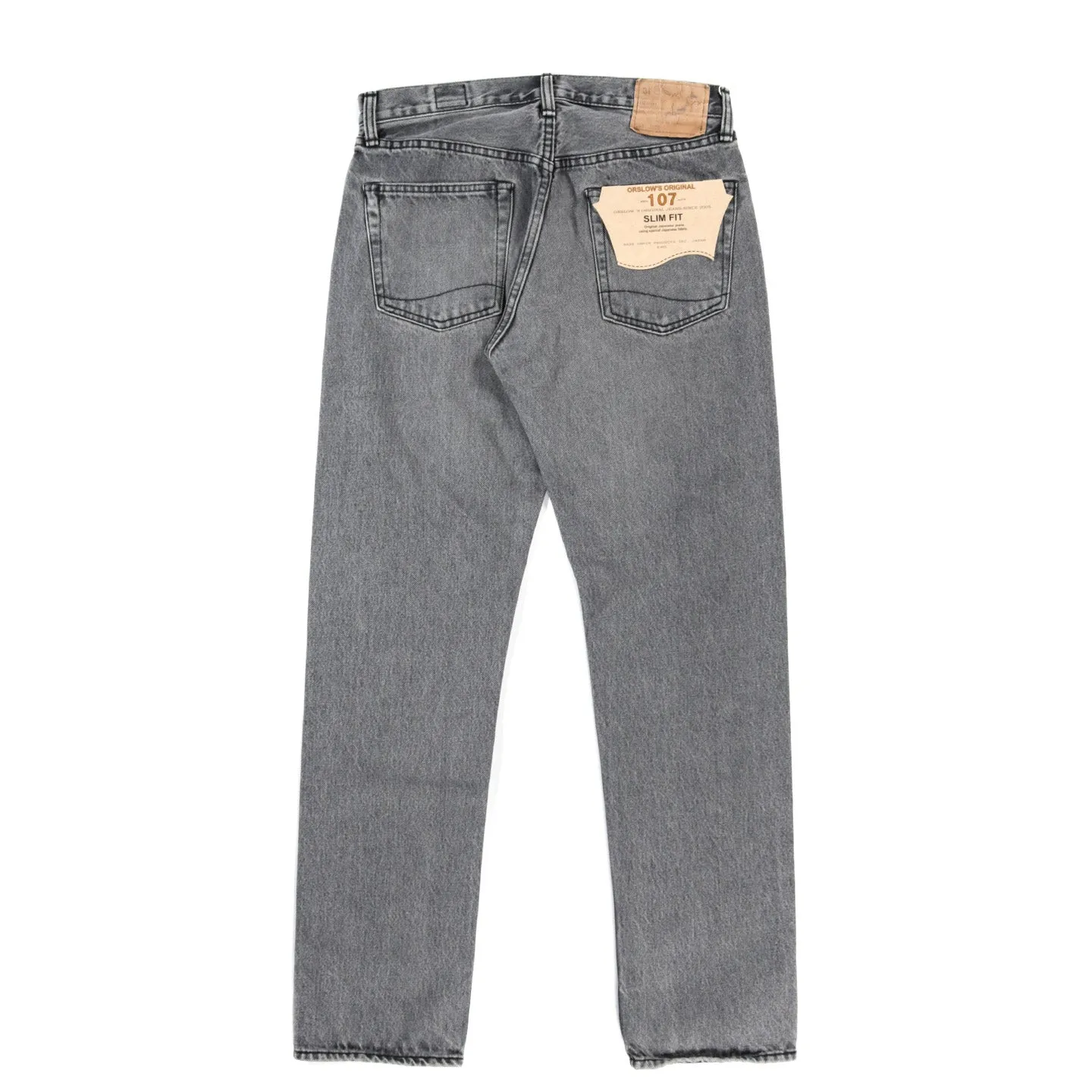 ORSLOW 107 IVY FIT BLACK DENIM BLEACH