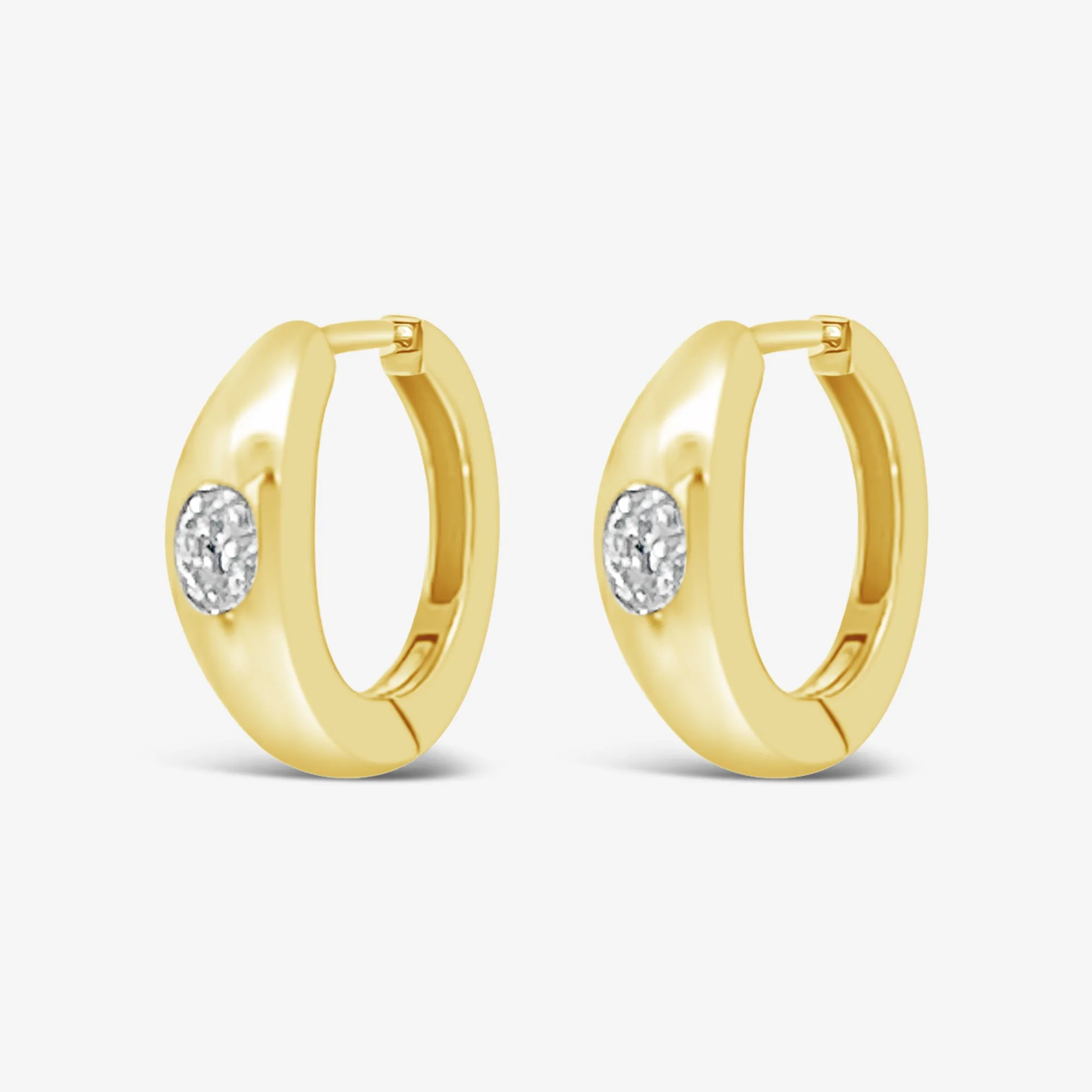 Oval Solitaire 0.20T Huggie Earrings