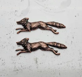 Oxidized Copper Fox Stampings x 2 - 3377COFF