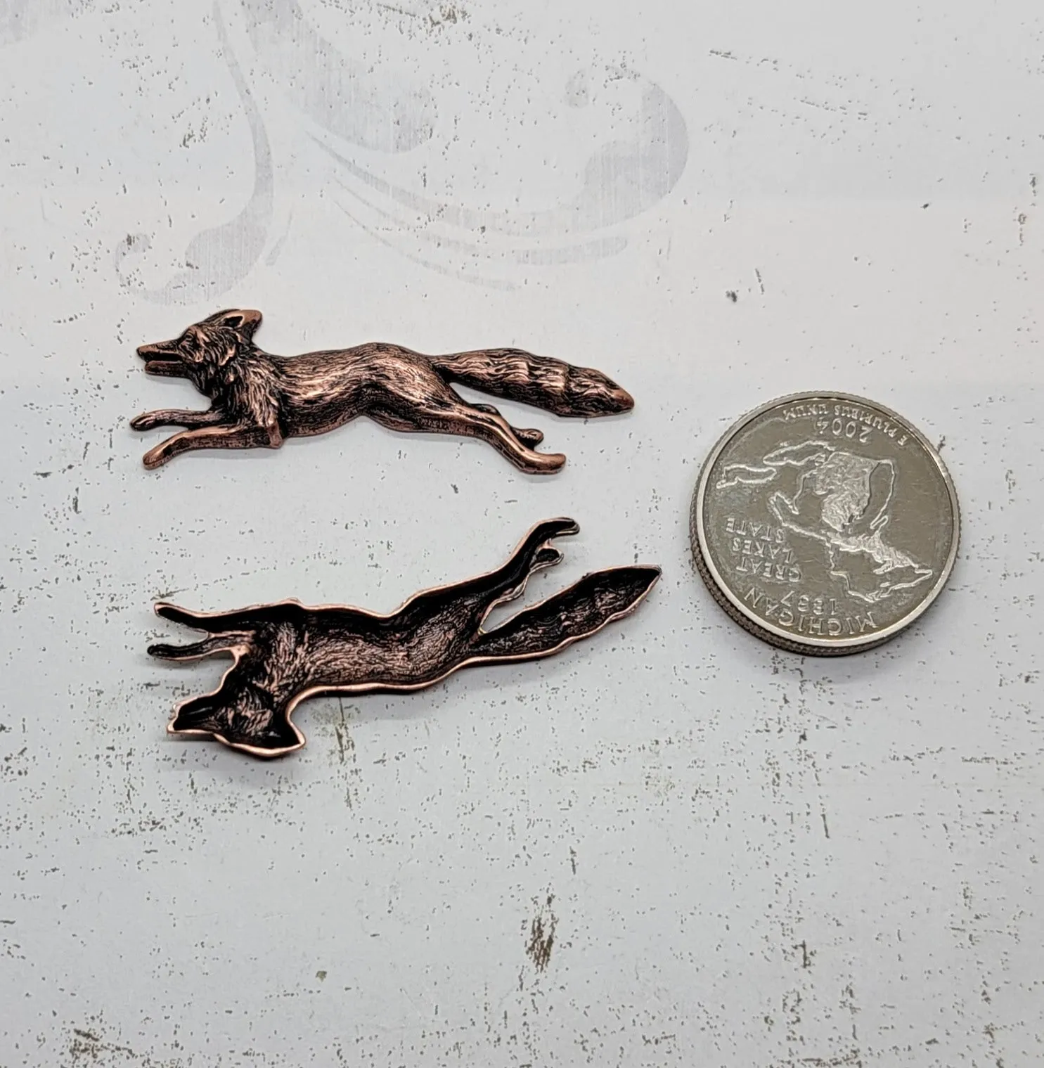 Oxidized Copper Fox Stampings x 2 - 3377COFF