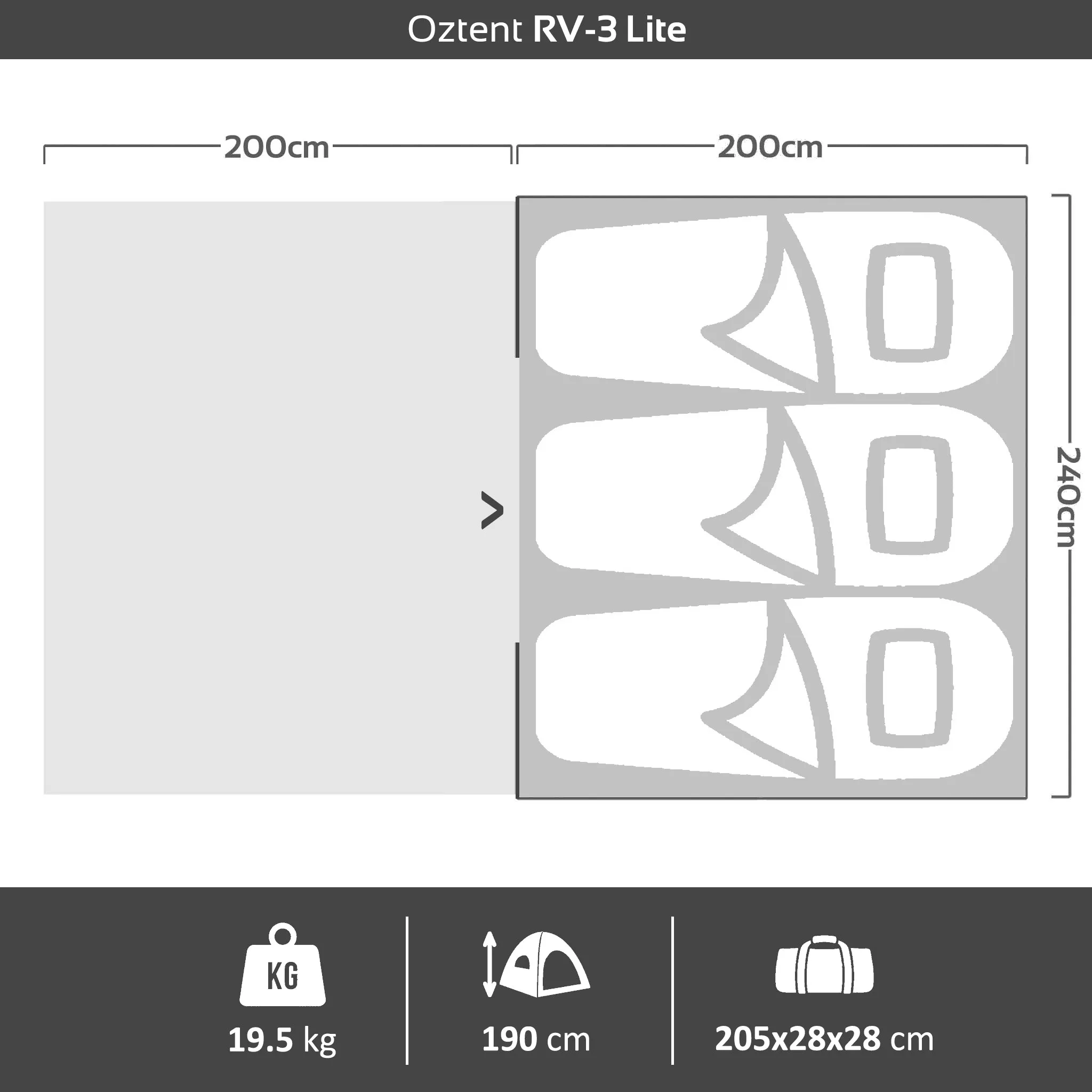 Oztent RV-3 LITE Touring Tent