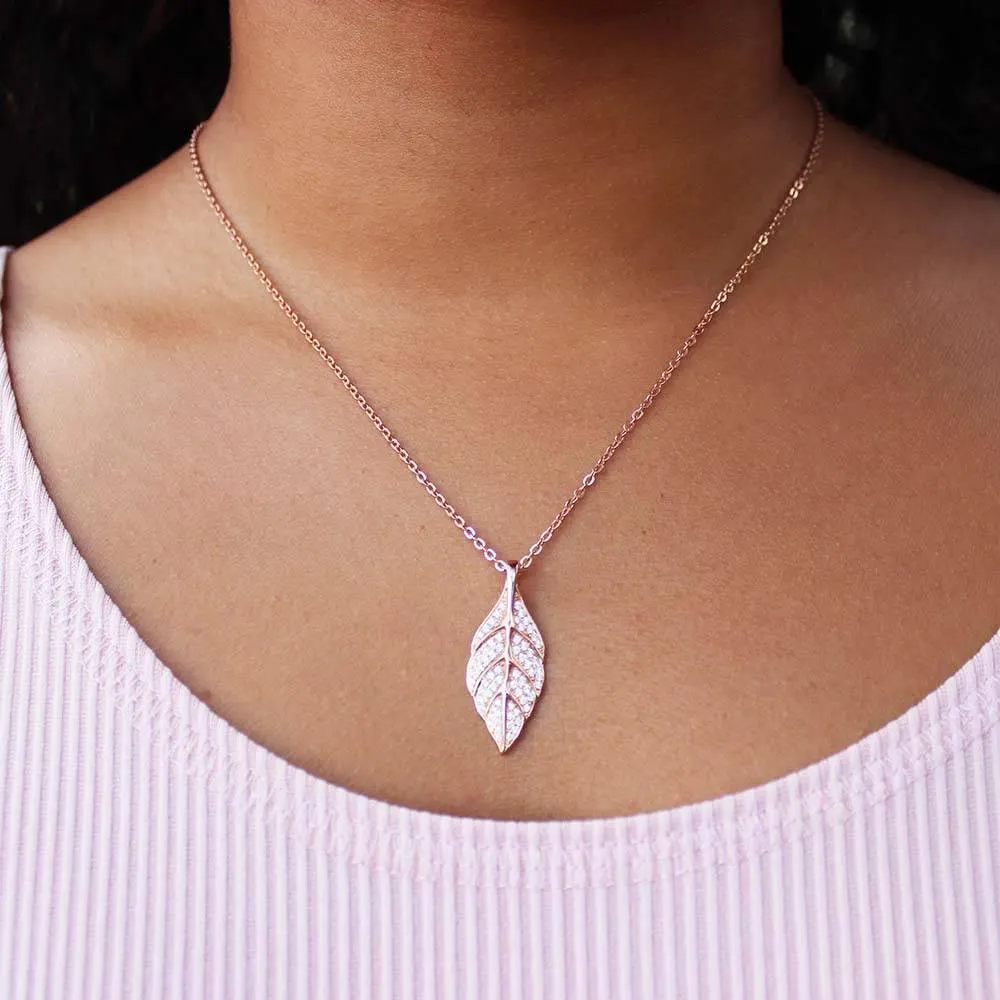 Pavé Maile Leaf Pendant