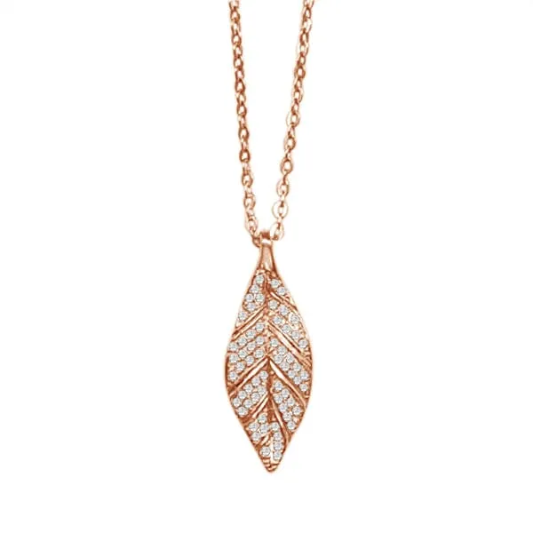 Pavé Maile Leaf Pendant