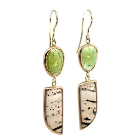 Peridot and Agate Elizabeth Stone Earrings