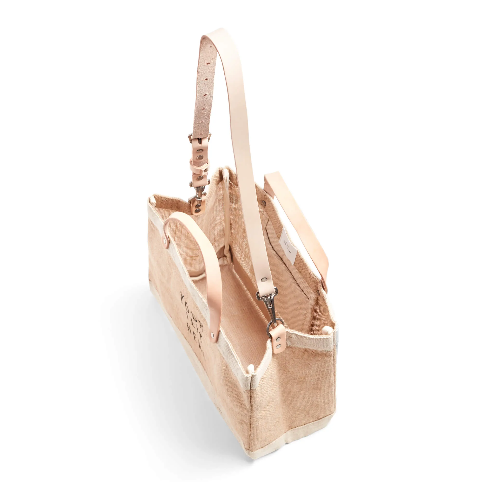 Petite Market Bag in Natural with Strap