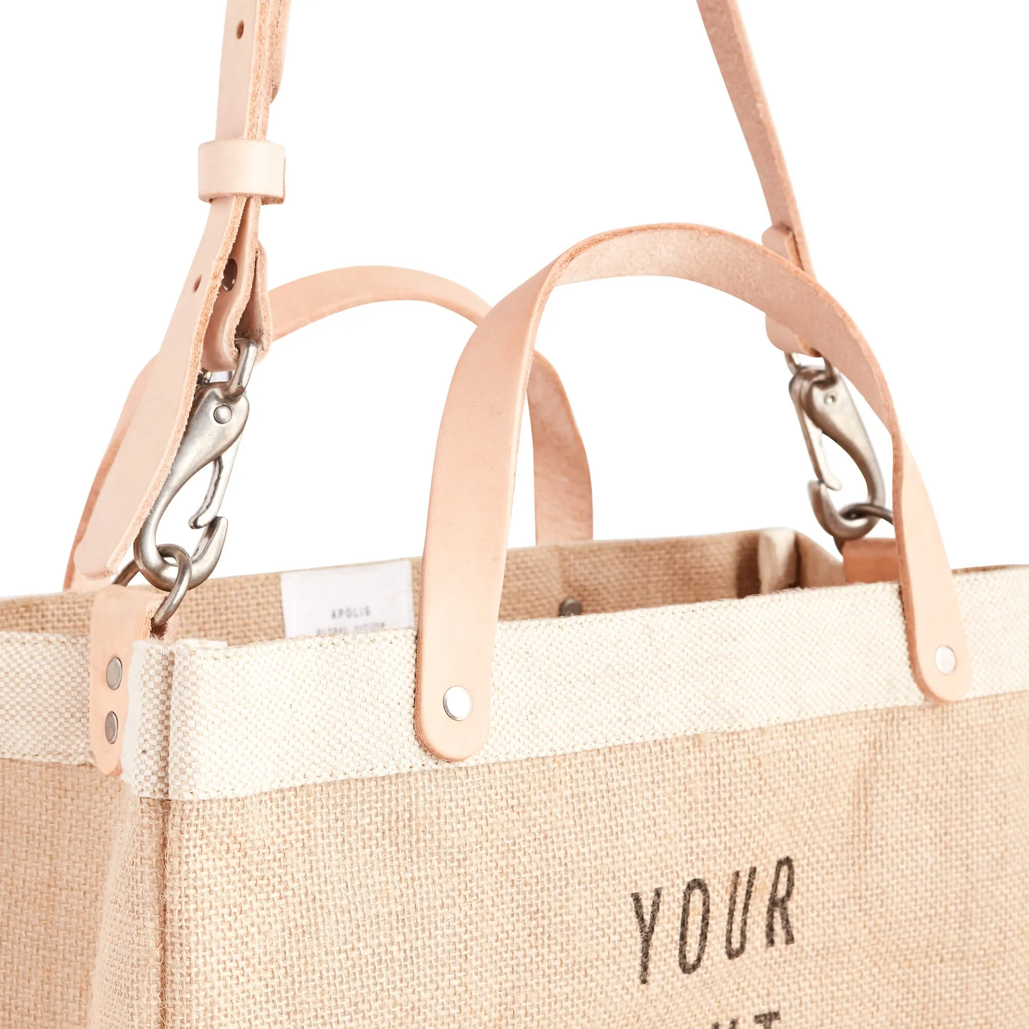 Petite Market Bag in Natural with Strap