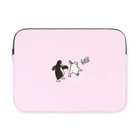 Pink Penguin Graphic Laptop Sleeves 13 15 inch Cases Protective Covers Handbags Square Pouches Designer Artist Prints Cute Lightweight School Collage Office Zipper Fashion Gifts