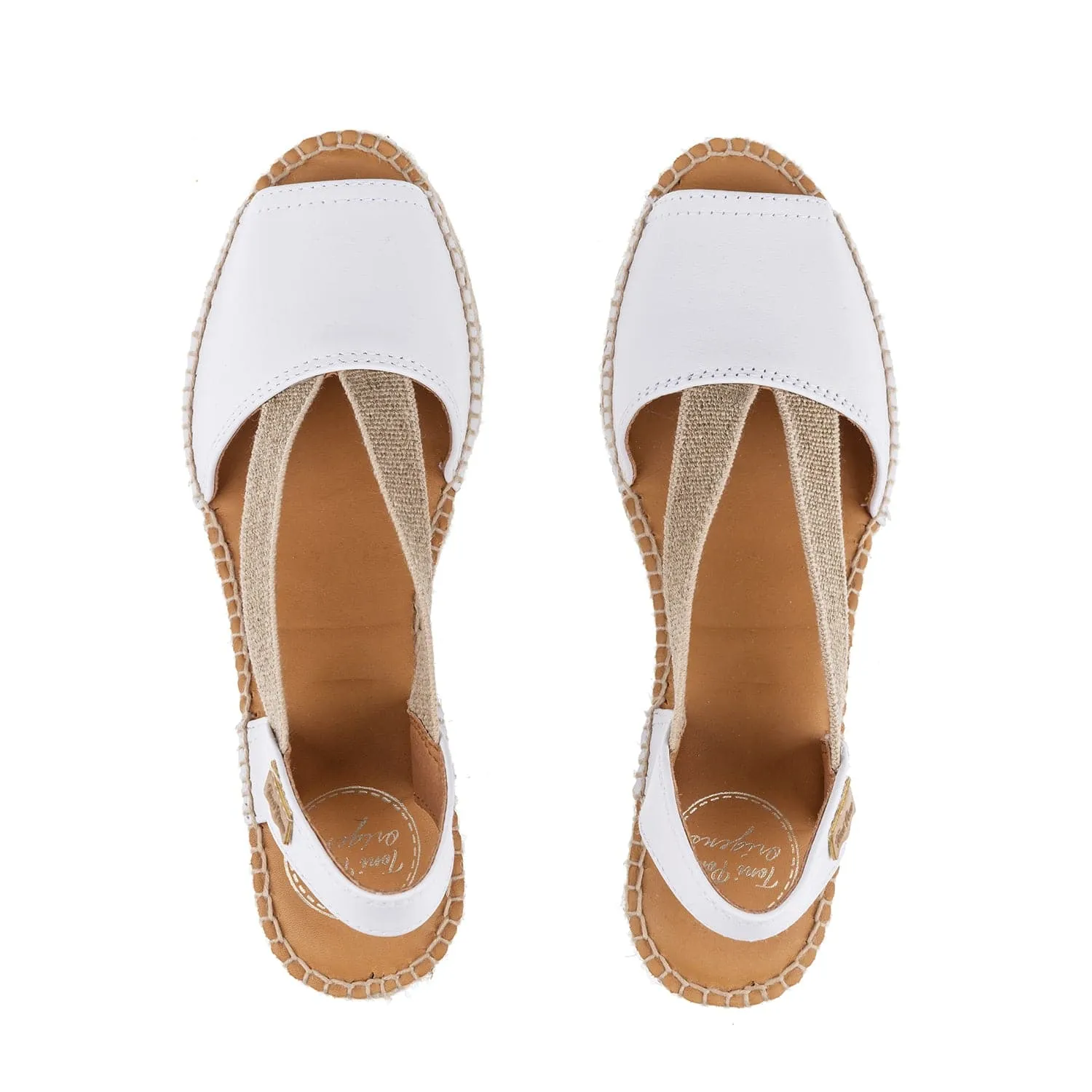 Plain Leather Wedge Espadrille for Women - Teide-P