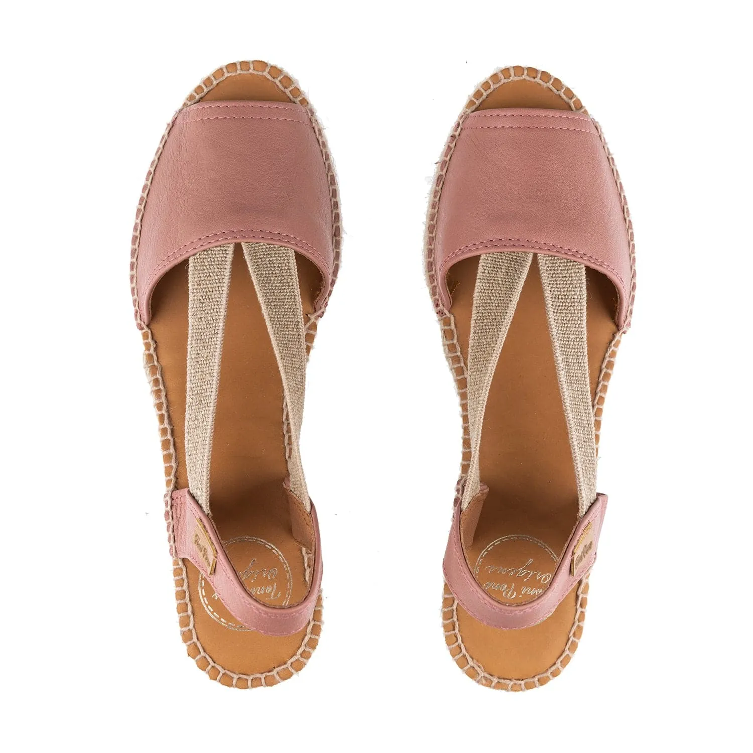 Plain Leather Wedge Espadrille for Women - Teide-P