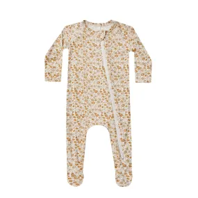 Quincy Mae Bamboo Zip Footie - Marigold