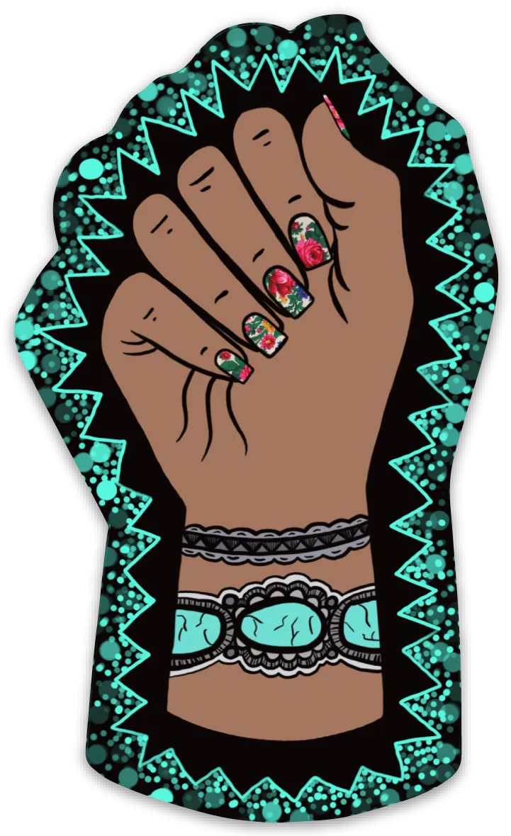 Resist, Reclaim & Inspire - Turquoise & White Nails