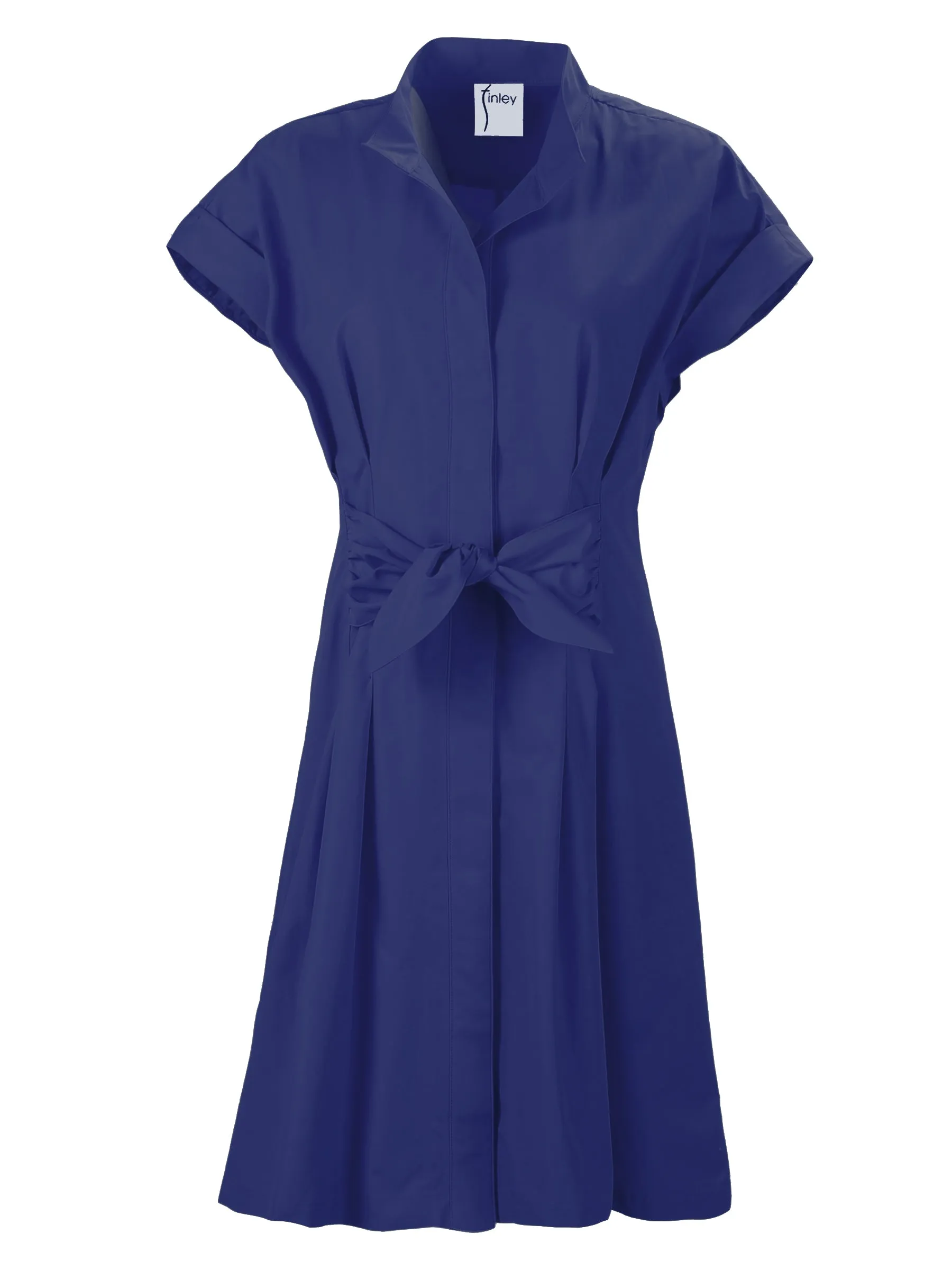 Rocky Dress Navy Crisp Cotton