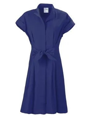 Rocky Dress Navy Crisp Cotton