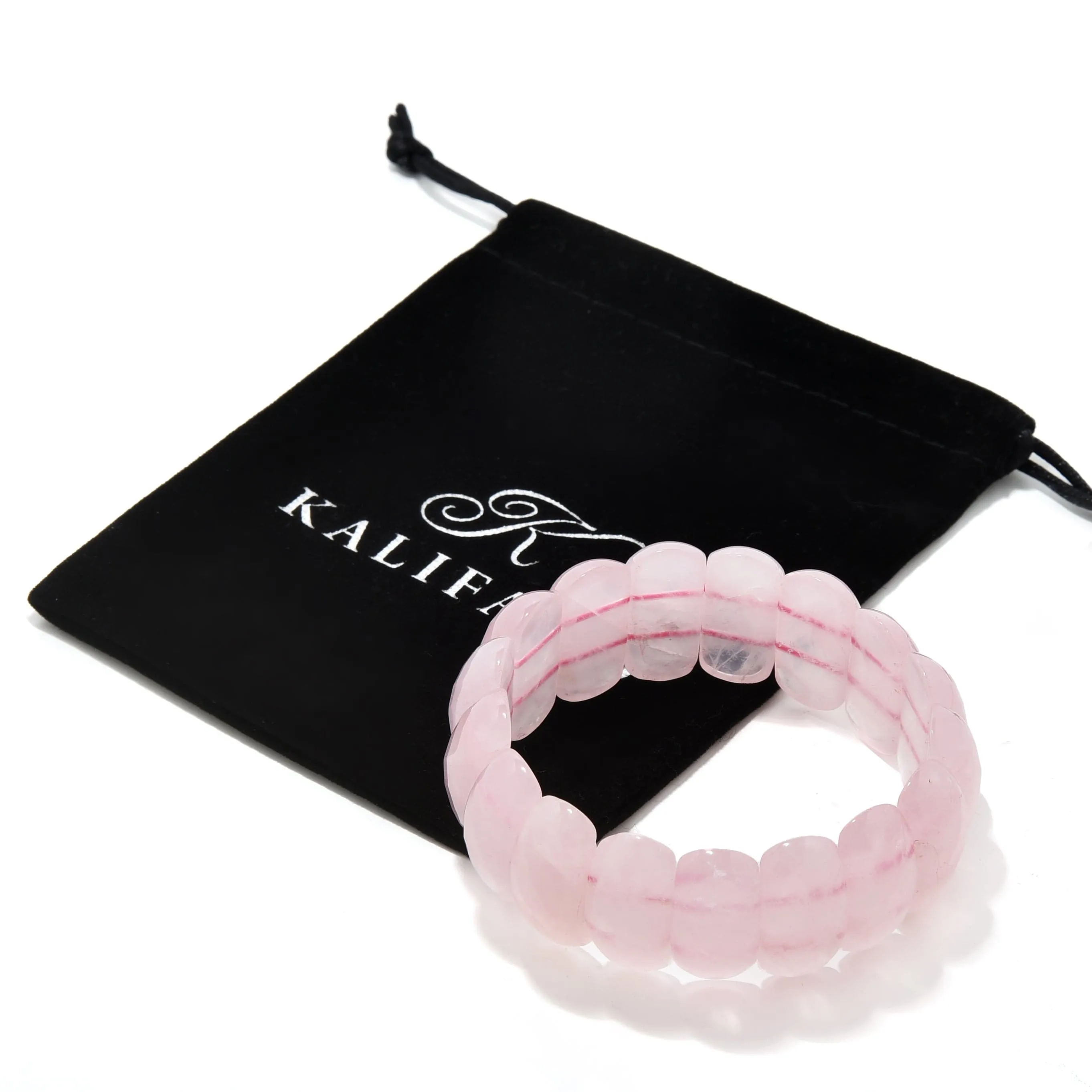 Rose Quartz 25mm Gemstone Bead Elastic Bracelet