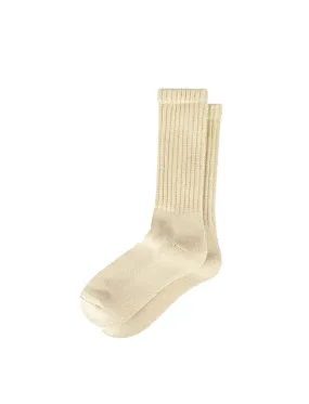 Rototo Loose Pile Crew Socks Raw Beige