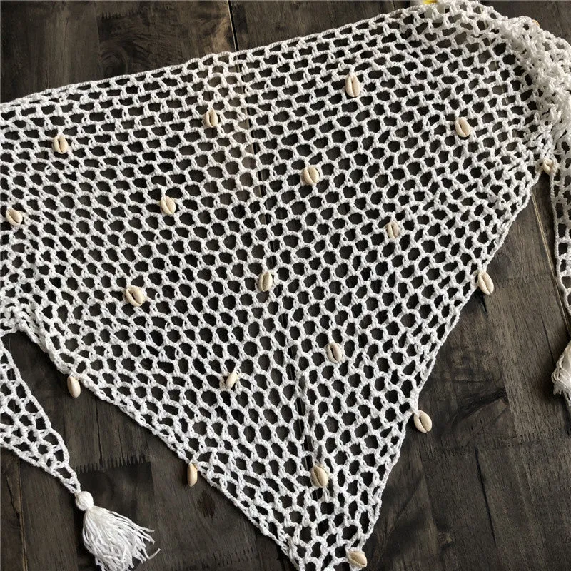 Salzige Wellen Muscheln häkeln Boho häkeln Strand vertuschen Wrap