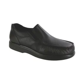 SAS Men's Side Gore Slip On Loafer - Black Smooth