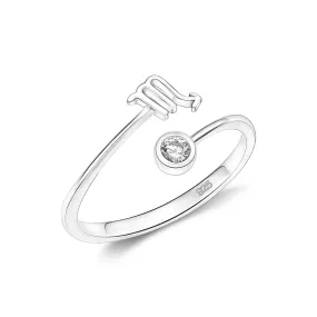 Scorpio Ring Sterling Silver Adjustable Zodiac Sign Ring