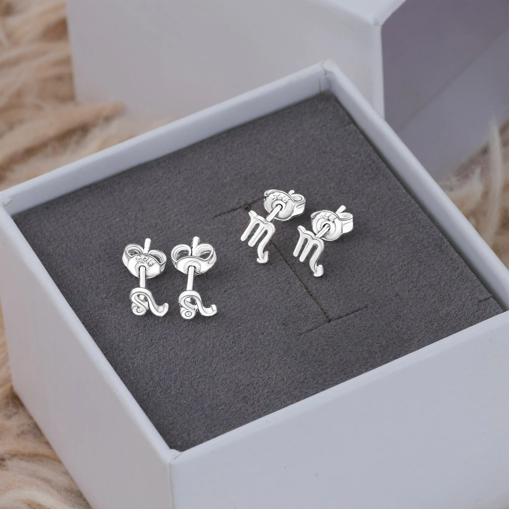 Scorpio Stud Earrings Sterling Silver - Zodiac Constellation Earrings