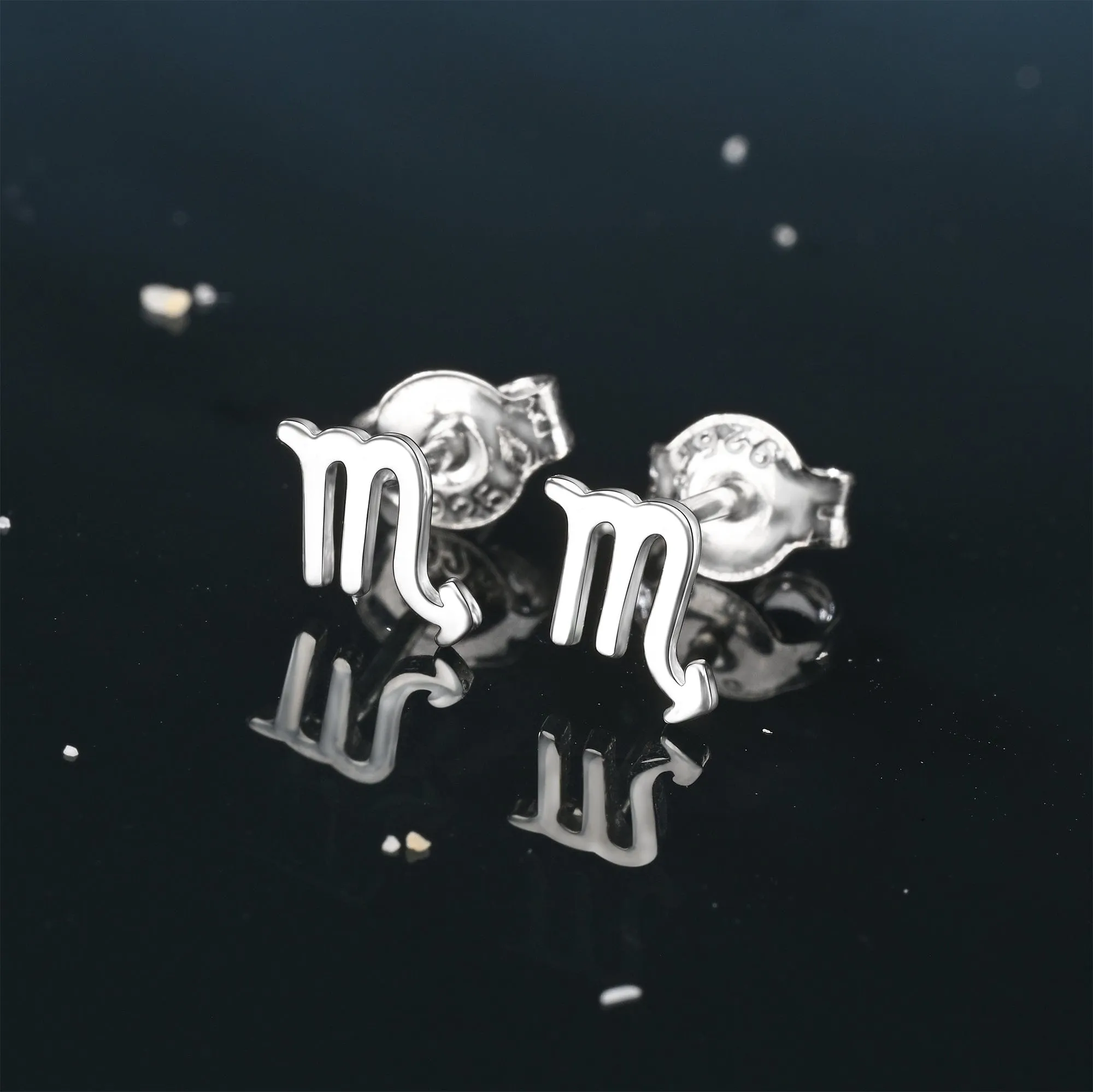 Scorpio Stud Earrings Sterling Silver - Zodiac Constellation Earrings