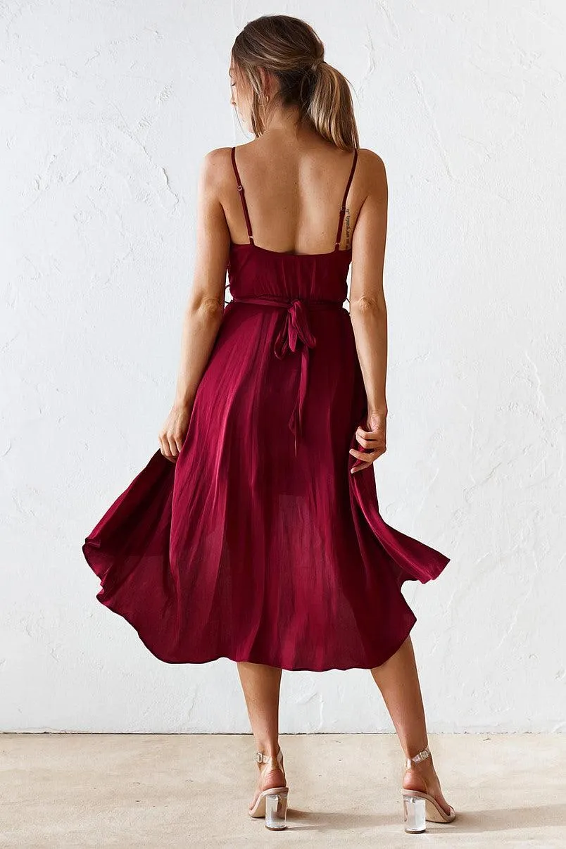 Siren Midi Dress - Wine