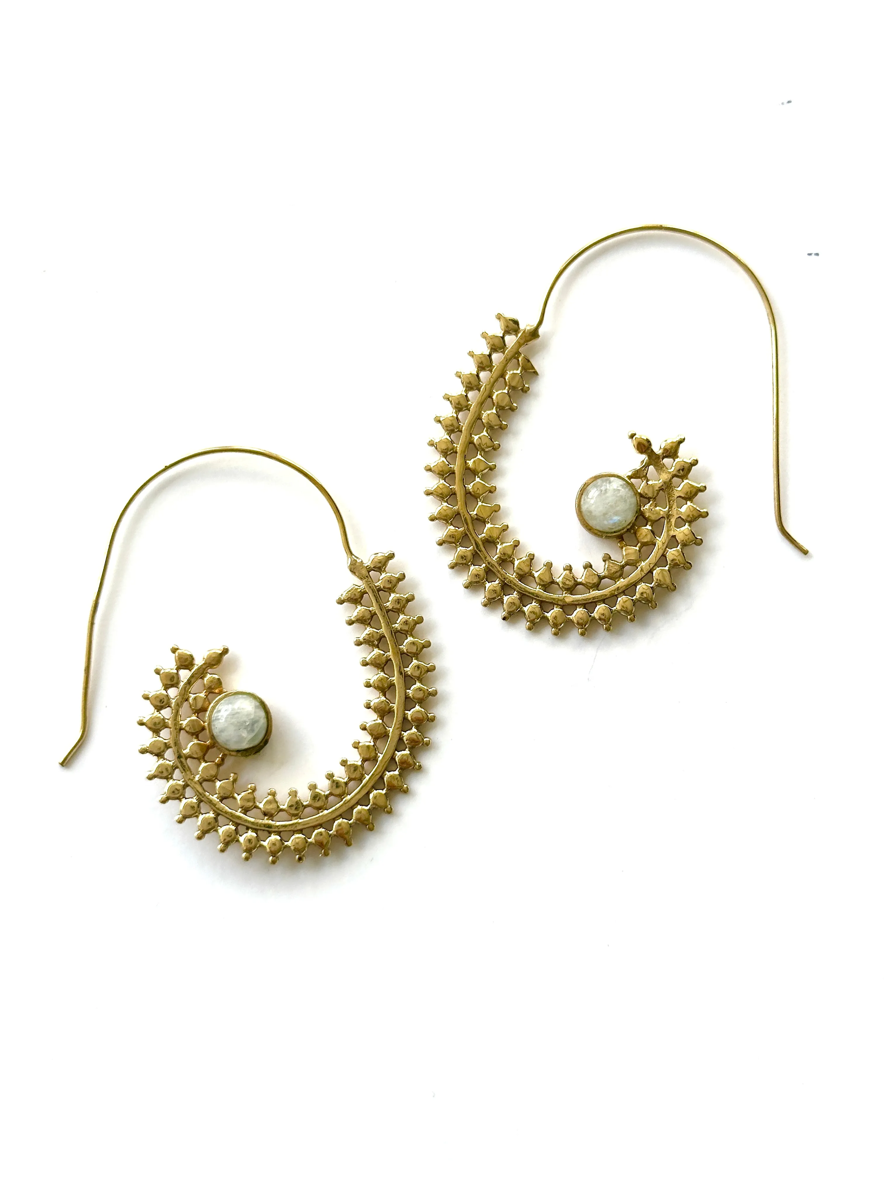 Sita Clear Quartz Brass Earring