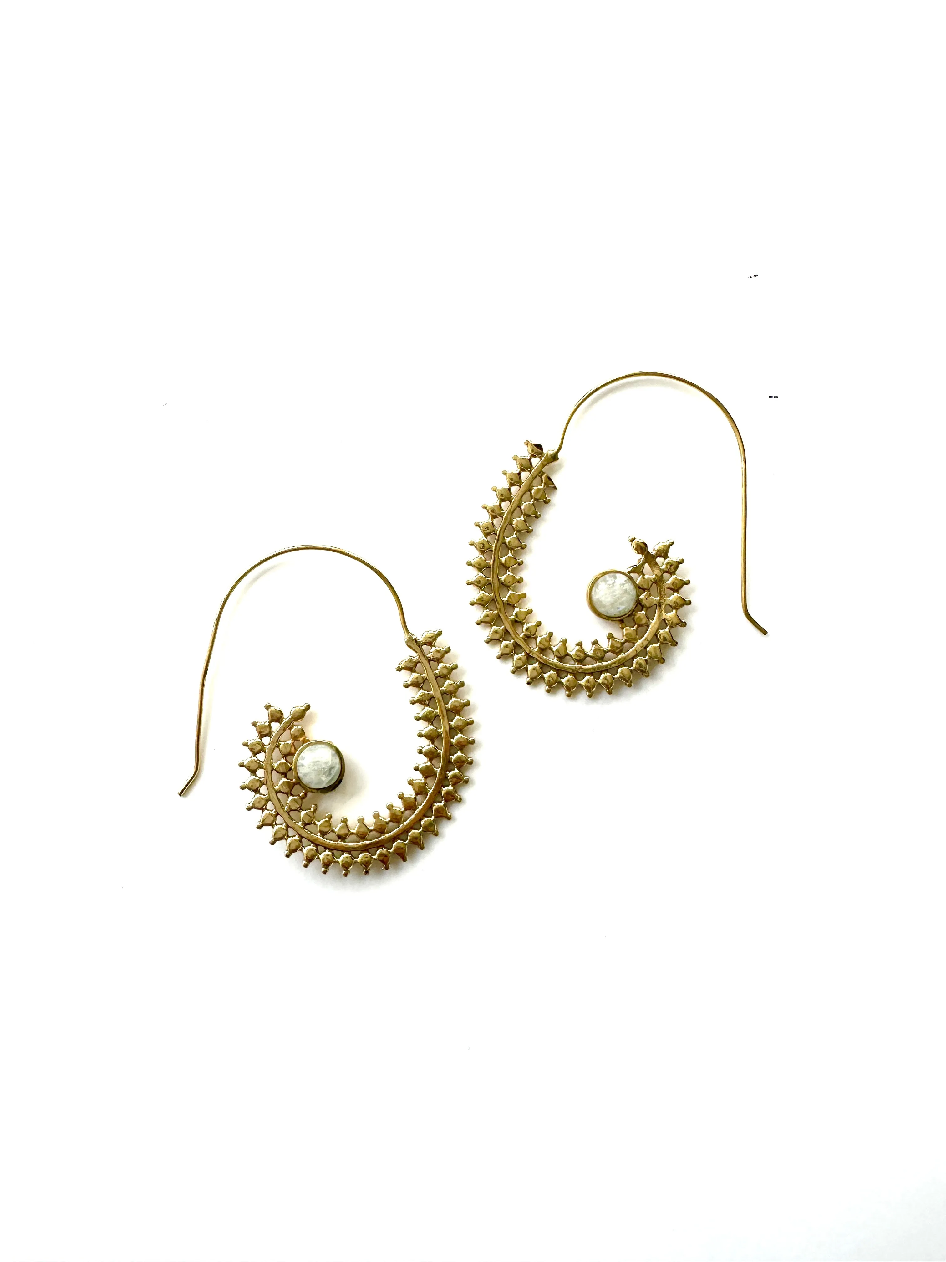 Sita Clear Quartz Brass Earring