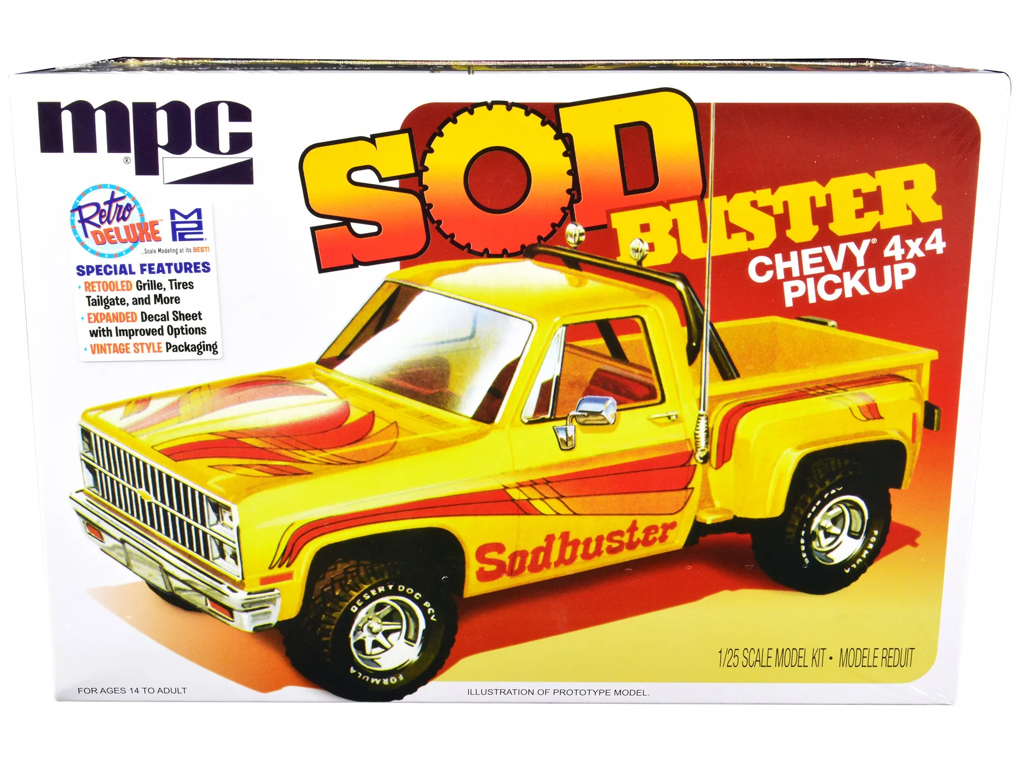 Skill 2 Model Kit 1981 Chevrolet 4x4 Stepside Pickup Truck Sod Buster 1/25 Scale Model by MPC