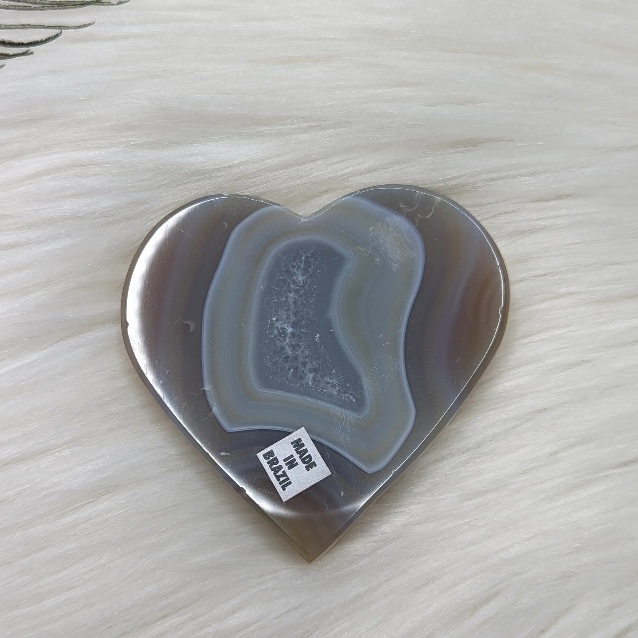 Small ,Earth Toned, Natural Agate Heart Carving ~ Brazil