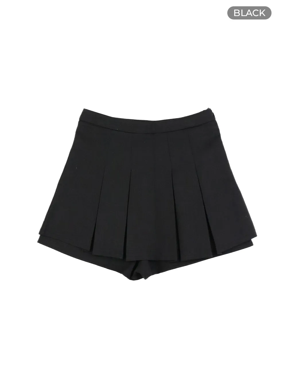 Solid Pleated Mini Skort CA412