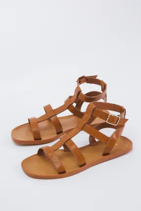 Starbathe Gladiator Sandal, Tan Burnish