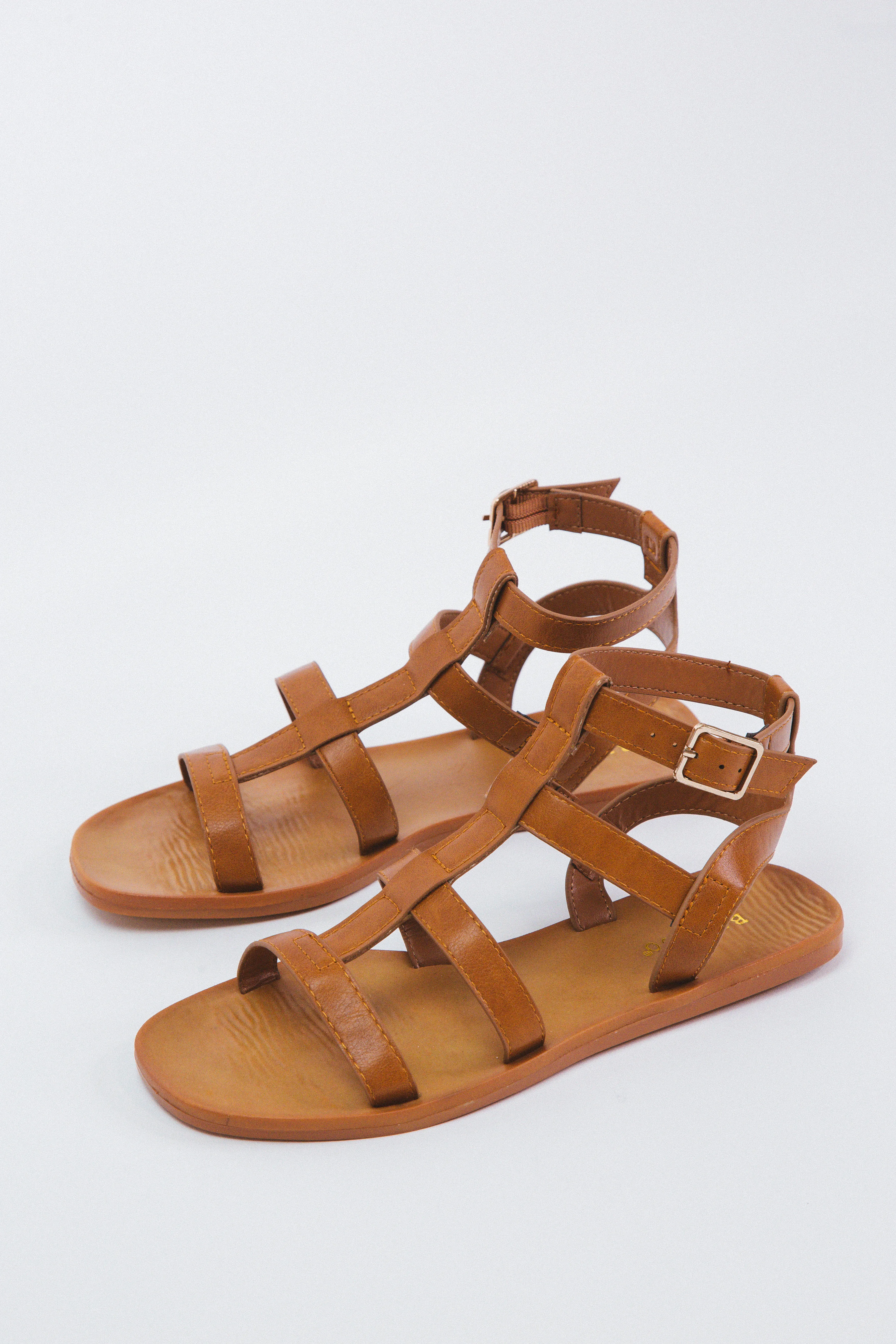 Starbathe Gladiator Sandal, Tan Burnish