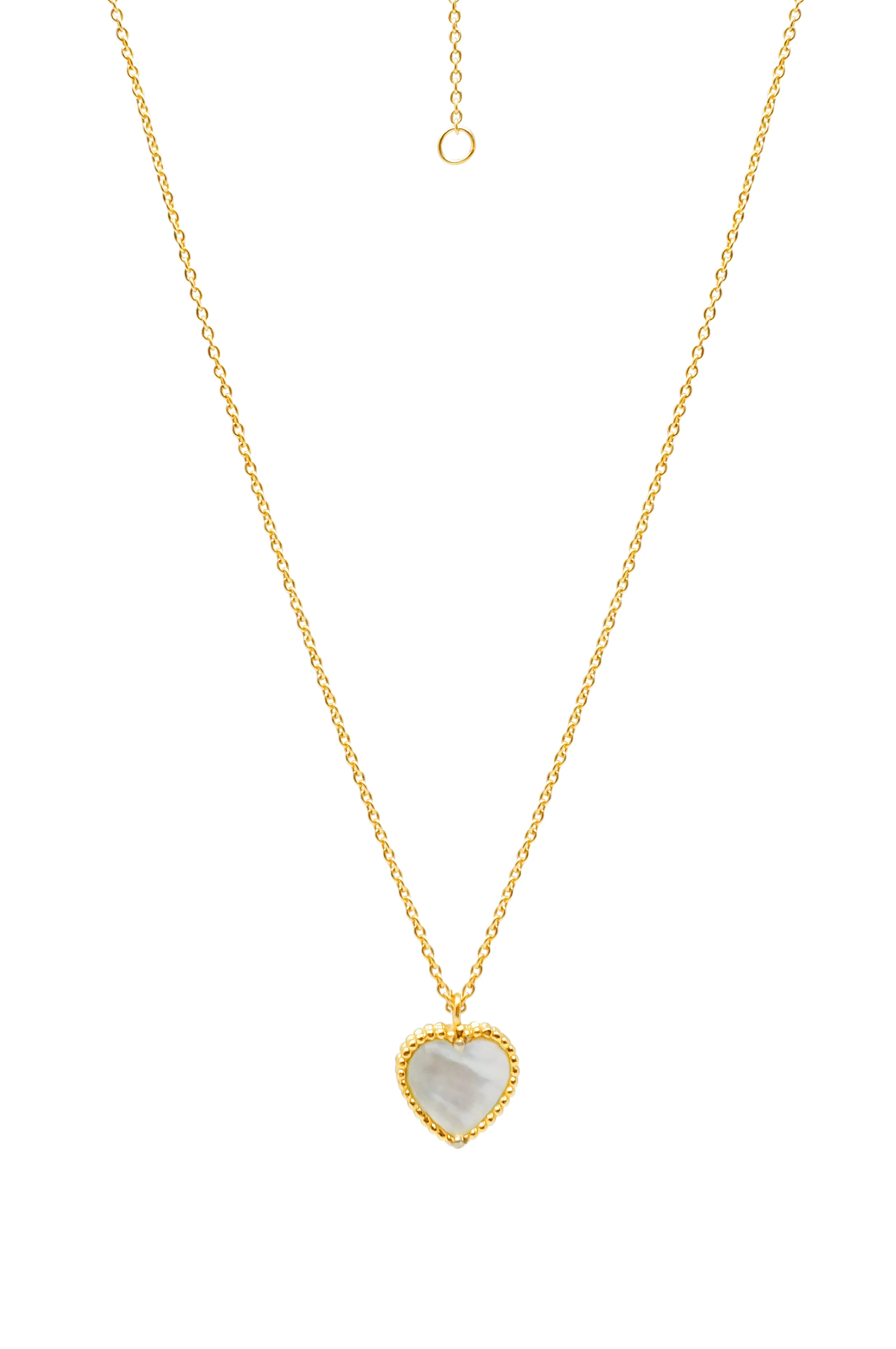 Sweet Heart Mother Of Pearl Rose Gold Plated Sterling Silver Necklace