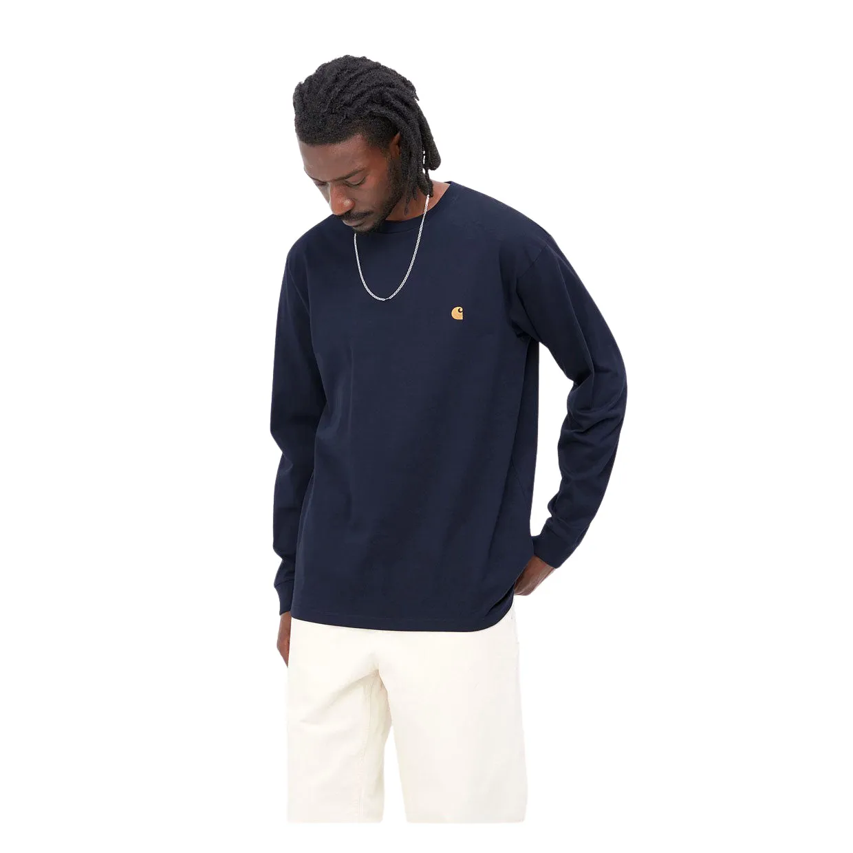 T-shirt Maniche Lunghe Carhartt WIP L/S Chase Blu Navy