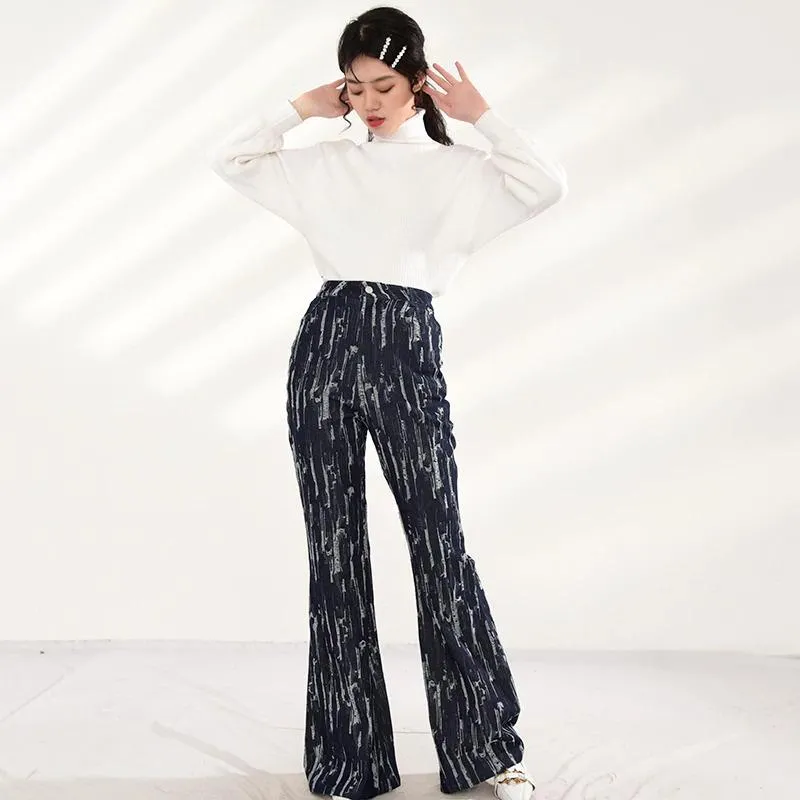 Takarra High Waist Denim Pants - Deep Blue